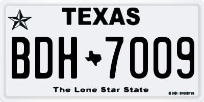 TX license plate BDH7009