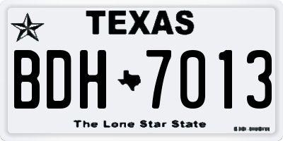 TX license plate BDH7013