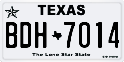 TX license plate BDH7014