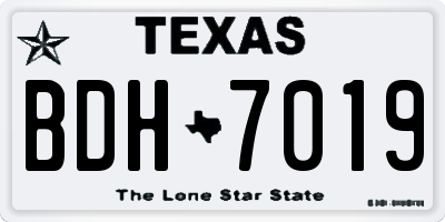 TX license plate BDH7019