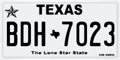 TX license plate BDH7023