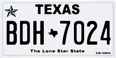 TX license plate BDH7024