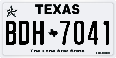 TX license plate BDH7041