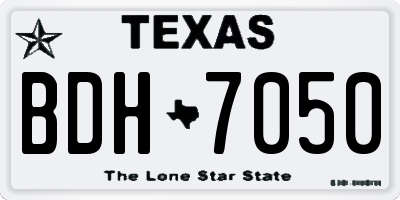 TX license plate BDH7050
