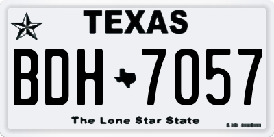 TX license plate BDH7057
