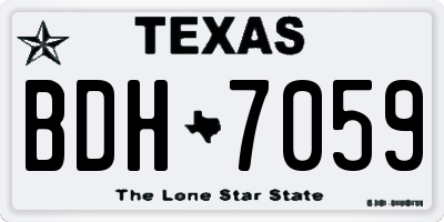 TX license plate BDH7059