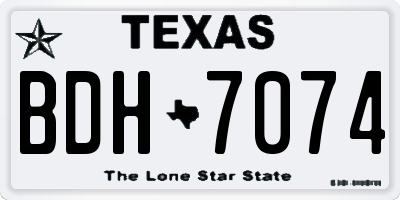 TX license plate BDH7074