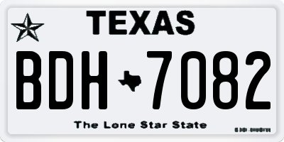 TX license plate BDH7082