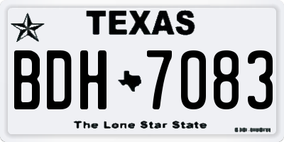 TX license plate BDH7083
