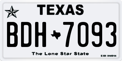 TX license plate BDH7093