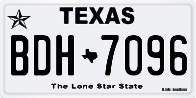 TX license plate BDH7096