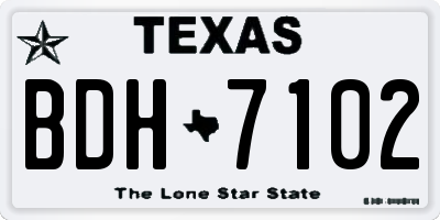 TX license plate BDH7102