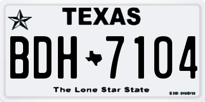TX license plate BDH7104