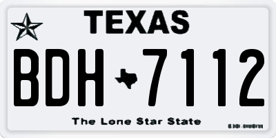 TX license plate BDH7112