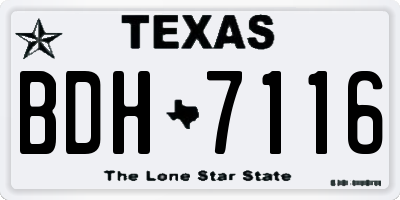 TX license plate BDH7116