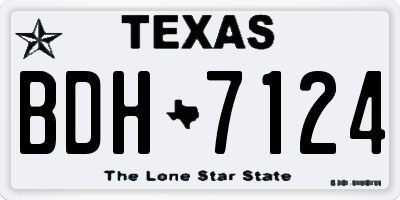 TX license plate BDH7124
