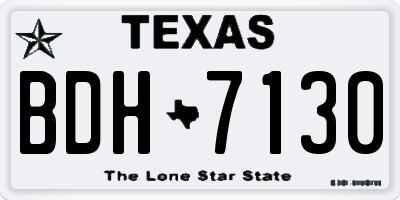 TX license plate BDH7130