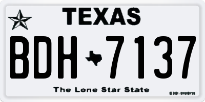 TX license plate BDH7137