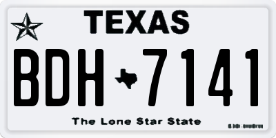TX license plate BDH7141