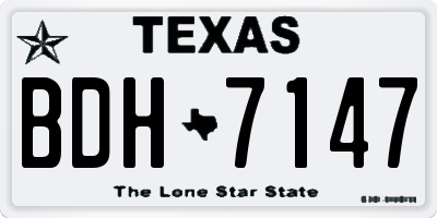 TX license plate BDH7147