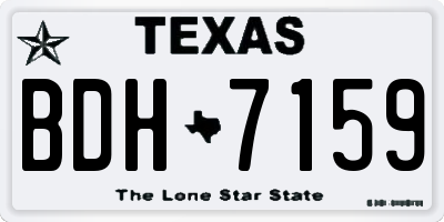 TX license plate BDH7159