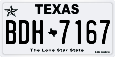 TX license plate BDH7167