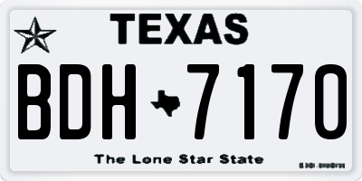 TX license plate BDH7170