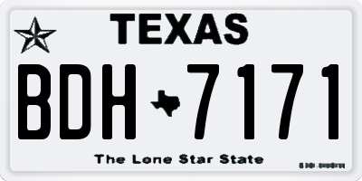TX license plate BDH7171