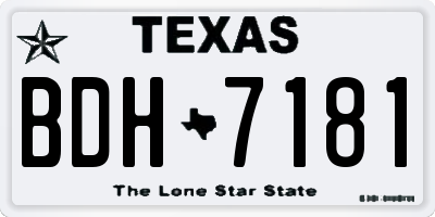 TX license plate BDH7181