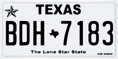 TX license plate BDH7183