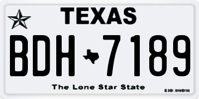 TX license plate BDH7189