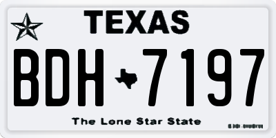TX license plate BDH7197