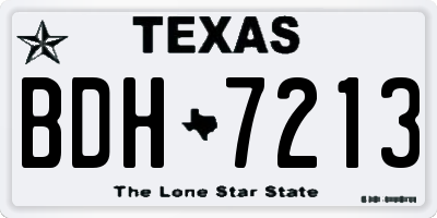 TX license plate BDH7213