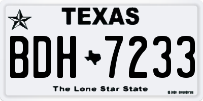 TX license plate BDH7233