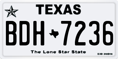 TX license plate BDH7236