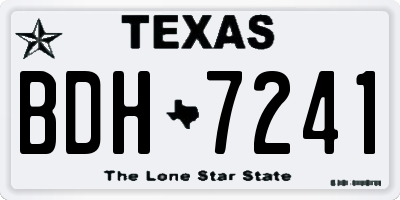 TX license plate BDH7241