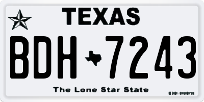 TX license plate BDH7243