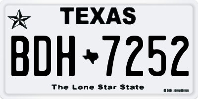 TX license plate BDH7252