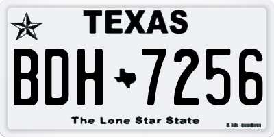 TX license plate BDH7256