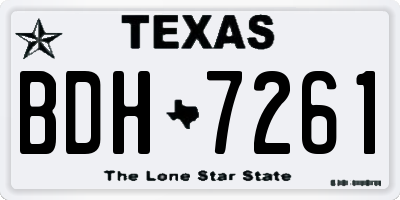TX license plate BDH7261