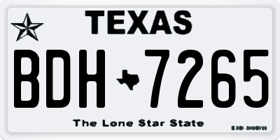 TX license plate BDH7265