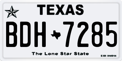 TX license plate BDH7285