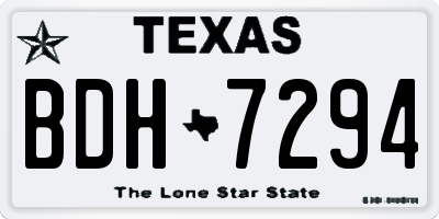TX license plate BDH7294