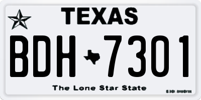 TX license plate BDH7301