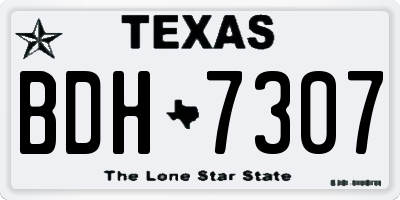 TX license plate BDH7307