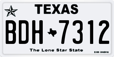 TX license plate BDH7312