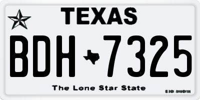 TX license plate BDH7325