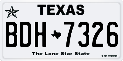 TX license plate BDH7326