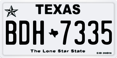 TX license plate BDH7335
