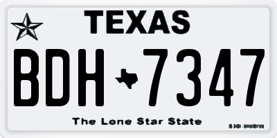 TX license plate BDH7347